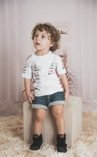 F1 Mercedes Racing Shirt Hamilton jersey 100% cotton - White Edition - baby & toddler shirt image 6