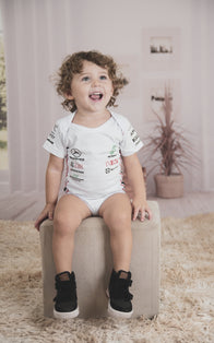 F1 Mercedes Racing romper jersey 100% cotton | White Edition - baby romper image 1