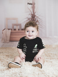 baby bodysuits F1 Mercedes Racing romper Hamilton | Black Edition - baby romper image 3