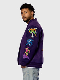 Cakeworthy Spider Man 90’s Varsity Jacket Varsity Jacket unisex detail view 4 | Dash Racegear — Purple Spider-Man varsity jacket designed for effortless streetwear style and lasting all-day comfort.
