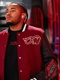 AC Milan x Off-White 2025 Varsity Jacket Varsity Jacket unisex detail view 5 | Dash Racegear — AC Milan Off-White Varsity Jacket blending luxury fashion and football culture