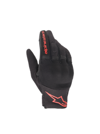 Alpinestars Copper Gloves, lightweight urban motorcycle gloves in Black and Red with covered hard knuckle protection.