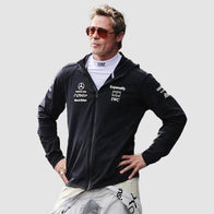 APX GP F1 Brad Pitt Black Hoodie Jacket Jacket unisex detail view 8 | Dash Racegear — Brad Pitt’s APX GP F1 Hoodie Jacket from Formula 1 Film