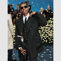 2025 Met Gala ASAP Rocky Black Coat Coat unisex detail view 5 | Dash Racegear — Met Gala 2025 ASAP Rocky Black Coat – Designer Eveningwear