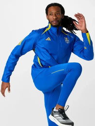 Boston Marathon Jacket 2026 Jacket unisex detail view 8 | Dash Racegear — Limited edition 2026 Adidas Recreation Boston Marathon jacket in blue, breathable polyester with marathon-themed accents, perfect for fitness and casual wear.