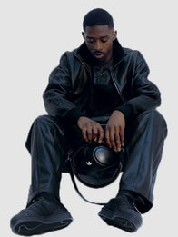 Adidas A-Type Leather Track Jacket Jacket unisex detail view 5 | Dash Racegear — Unisex track jacket in black leather from Adidas A-Type 2026, featuring a polished finish and versatile everyday styling.