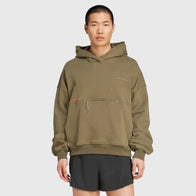 Adidas Hermanos Koumori Adi365 Running Hoodie Hoodie unisex detail view 2 | Dash Racegear — Adidas Adi365 hoodie in forest green with Koumori text graphics and relaxed fit