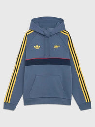 Arsenal Adidas 26/27 OG Pack Hoodie Hoodie unisex front product view | Dash Racegear — Blue Adidas Arsenal 26/27 OG Pack pullover hoodie crafted for cozy comfort and versatile casual fashion.