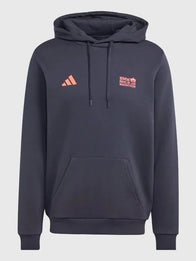 Adidas BMW Berlin Marathon 2026 Hoodie Hoodie unisex detail view 2 | Dash Racegear — Dark Gray BMW Berlin Marathon Adidas 2026 pullover fleece hoodie crafted for cozy comfort and versatile casual fashion.