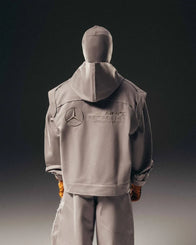Bad Bunny Adidas Hoodie Hoodie unisex detail view 6 | Dash Racegear — Adidas x Bad Bunny x Mercedes AMG F1 zip‑up hoodie, cool grey tone with bold racing‑inspired hood for standout outfits.