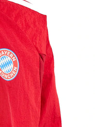 Adidas FC Bayern Muenchen Home Anthem Jacket Jacket unisex detail view 3 | Dash Racegear — FC Bayern 2026 Adidas red white anthem jacket lightweight athletic fit unisex style perfect for match day layering