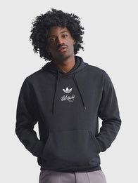 Adidas x Bob Marley Hoodie Hoodie unisex front product view | Dash Racegear — Black unisex Adidas x Bob Marley Football is Freedom Hoodie, cozy fleece with expressive event text and relaxed fit.