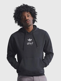 Adidas x Bob Marley Hoodie Hoodie unisex front product view | Dash Racegear — Black unisex Adidas x Bob Marley Football is Freedom Hoodie, cozy fleece with expressive event text and relaxed fit.