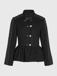 Adidas Chinese New Year Peplum Jacket Jacket unisex detail view 3 | Dash Racegear — Adidas Black Peplum Jacket for Chinese New Year, casual yet polished with flared hem accent.