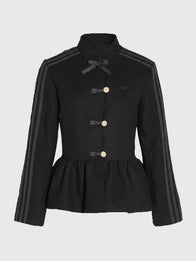 Adidas Chinese New Year Peplum Jacket Jacket unisex detail view 3 | Dash Racegear — Adidas Black Peplum Jacket for Chinese New Year, casual yet polished with flared hem accent.