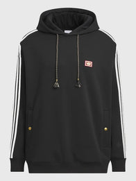Adidas Chinese New Year SS26 Hoodie Hoodie unisex front product view | Dash Racegear — Recreated Adidas LNY SS26 black fleece unisex pullover hoodie designed with a soft interior and relaxed everyday fit