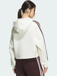 Adidas Lunar New Year Hoodie Hoodie unisex detail view 5 | Dash Racegear — Recreation Adidas Lunar New Year 2026 oversized hooded sweatshirt in off-white fleece with relaxed fit and graphic detailing