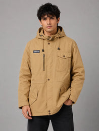 Adidas Longridge SPZL Parka Jacket Jacket unisex detail view 5 | Dash Racegear — Adidas Spezial Longridge brown jacket combining parka styling, protective hood, and functional streetwear features