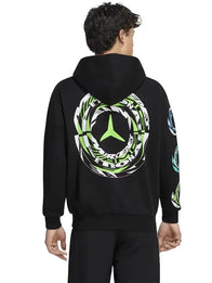 Mercedes AMG Petronas Adidas F1 Lights On Hoodie Hoodie unisex detail view 3 | Dash Racegear — Mercedes AMG Petronas F1 2026 black hoodie blending Adidas performance styling with modern casual appeal.