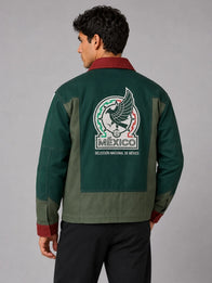 Adidas Mexico Worker Jacket Jacket unisex detail view 8 | Dash Racegear — Adidas 2026 Mexico jacket in green featuring cotton material, utility flap pockets, and a workwear-inspired frame