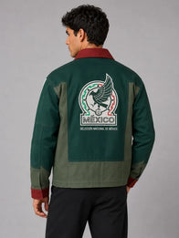 Adidas Mexico Worker Jacket Jacket unisex detail view 8 | Dash Racegear — Adidas 2026 Mexico jacket in green featuring cotton material, utility flap pockets, and a workwear-inspired frame