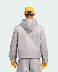 Bad Bunny Adidas Hoodie Hoodie unisex detail view 4 | Dash Racegear — Grey Adidas x Bad Bunny x Mercedes F1 hoodie with full zip and racing‑inspired hood for street or track day style.