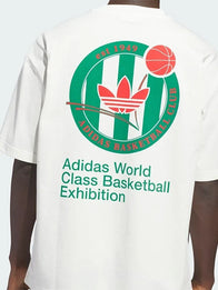 Adidas Basketball Crest T-Shirt Shirt unisex detail view 3 | Dash Racegear — White Adidas Basketball Crest T-Shirt for 2026, unisex style with soft fabric and bold team-inspired design.
