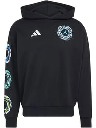 Mercedes AMG Petronas Adidas F1 Lights On Hoodie Hoodie unisex front product view | Dash Racegear — Mercedes AMG Petronas F1 Adidas 2026 Lights On Black Hoodie for men and women with sleek motorsport-inspired style.