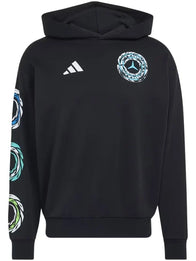 Mercedes AMG Petronas Adidas F1 Lights On Hoodie Hoodie unisex front product view | Dash Racegear — Mercedes AMG Petronas F1 Adidas 2026 Lights On Black Hoodie for men and women with sleek motorsport-inspired style.