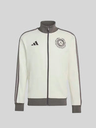 Adidas x Mercedes F1 Team AMG Jacket Jacket unisex front product view | Dash Racegear — Adidas x Mercedes F1 Team AMG Silver Arrows Icon off white track jacket with sleek racing stripes.