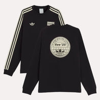 Adidas x Oasis Black Sweatshirt Sweatshirt unisex front product view | Dash Racegear — Adidas Music Collab – Oasis Black Sweatshirt Fit