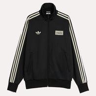 Adidas x Oasis Black Track Jacket Jacket unisex front product view | Dash Racegear — Adidas Oasis Streetwear – Black Track Jacket Drop