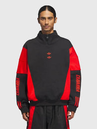 Adidas x Willy Chavarria Watsonville Mockneck Sweatshirt Sweatshirt unisex detail view 3 | Dash Racegear — Rock the streets in 2025 Watsonville Black/Red Mockneck by Adidas x Willy Chavarria, where bold colors meet premium streetwear comfort.