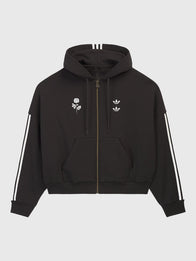 Adidas x Willy Chavarria LA Full Zip Hoodie Hoodie unisex front product view | Dash Racegear — Black Adidas x Willy Chavarria LA full‑zip hoodie with bold front graphics and relaxed unisex fit for casual streetwear.