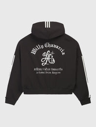 Adidas x Willy Chavarria LA Full Zip Hoodie Hoodie unisex detail view 2 | Dash Racegear — Unisex Adidas LA hoodie in black by Willy Chavarria, full‑zip design with subtle trefoil branding for everyday urban style.