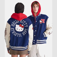Aeropostale Hello Kitty Varsity Jacket Varsity Jacket unisex front product view | Dash Racegear — Youthful Aeropostale Hello Kitty varsity jacket for casual wear
