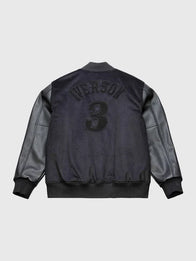 Allen Iverson 76ers x Mitchell & Ness Varsity Jacket Varsity Jacket unisex detail view 2 | Dash Racegear — Black Walk The Tunnel varsity jacket by Mitchell & Ness x 76ers, inspired by Allen Iverson.
