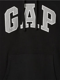 Black Gap Hoodie Hoodie unisex detail view 4 | Dash Racegear — Cozy black GAP Arch Logo Hoodie, unisex fit with soft fleece and timeless branding.