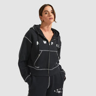 Arsenal AWFC Black Zip Hoodie Hoodie unisex front product view | Dash Racegear — AWFC Black Zip Hoodie – Arsenal Fanwear for Game Days & Beyond