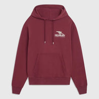 Arsenal Classics Burgundy East Stand Hoodie Hoodie unisex front product view | Dash Racegear — Arsenal Classics East Stand retro burgundy hoodie