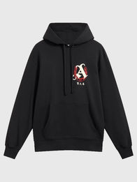 Arsenal N7 Highbury Horse Hoodie Hoodie unisex front product view | Dash Racegear — Arsenal N7 Highbury Horse black hoodie, unisex pullover design combining comfort with fan-ready style.