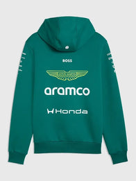 Aston Martin F1 Team 2026 Team Hoodie Hoodie unisex detail view 2 | Dash Racegear — Aston Martin F1 Team 2026 green pullover fleece hoodie with cozy interior and striking team graphics.