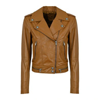 Women’s Motorcycle Faux Leather Jacket Leather Jacket women front product view | Dash Racegear — Women's Motorcycle Faux Leather Jacket