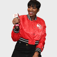 Shamea Morton Atlanta Hawks Varsity Jacket Varsity Jacket unisex detail view 4 | Dash Racegear — Atlanta Hawks Bomber Jacket – Shamea Morton-Inspired