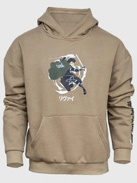 Attack On Titan Hoodie Hoodie unisex detail view 3 | Dash Racegear — Attack On Titan Oversized Khaki Unisex Hoodie, cozy fleece with bold anime-inspired design for fans.
