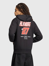 Audi F1 adidas Nico Hulkenberg Hoodie Hoodie unisex detail view 2 | Dash Racegear — Black hoodie with iconic F1 graphics and driver details, built for fans who love casual streetwear with racing flair.