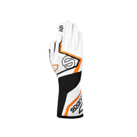 Gloves Sparco K-Tide + 8877-2022 White/Orange - front view | Dash Racegear