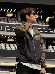 Suga BTS Arirang World Tour Stanford Stadium Jacket Jacket unisex detail view 4 | Dash Racegear — BTS Arirang Tour 2026 jacket featuring Arc’teryx influence and simple performance-inspired casual styling.