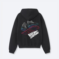 Dash Racegear Graphic Vibes Back To The Future Hoodie Hoodie unisex front product view | Dash Racegear — Dash Racegear Back To The Future Hoodie – Retro Sci-Fi Style