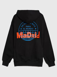 Adidas x Bad Bunny Madrid Hoodie Hoodie unisex detail view 2 | Dash Racegear — Black hoodie from Adidas x Bad Bunny Madrid Tour Merch featuring relaxed fit and clean everyday casual look.